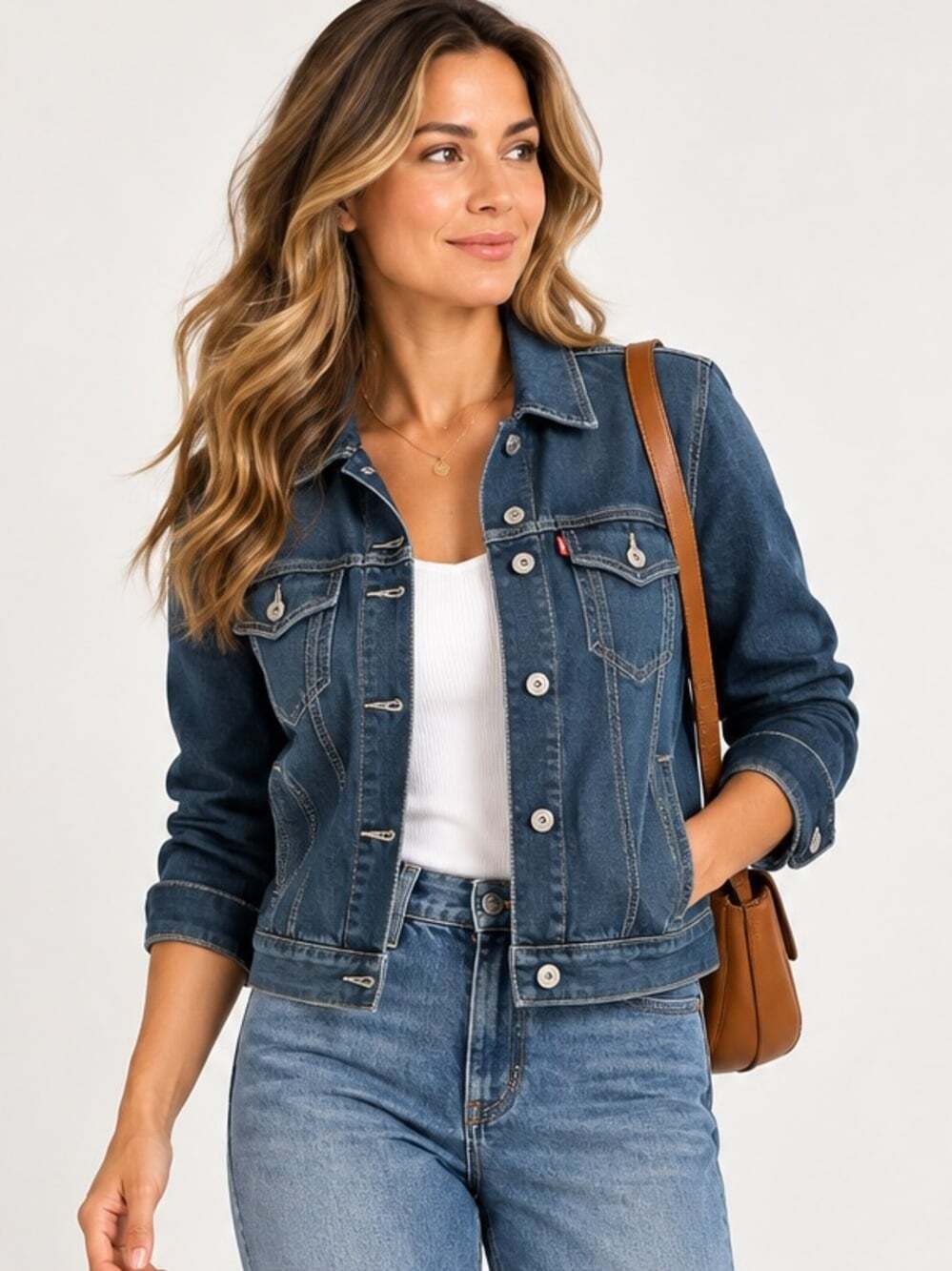 Levi's Cotton Denim Trucker Jacket M Dark Wash Classic Western Heritage